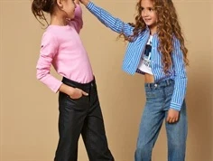 Kids ONLY brede jeans medium blue denim med forlommer